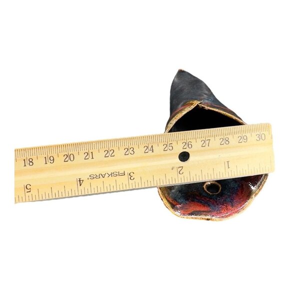 Vintage B Creek Hand Made Pottery Wall Pocked Vase Signed Ceramic Vase Wall Dec - Picture 3 of 10